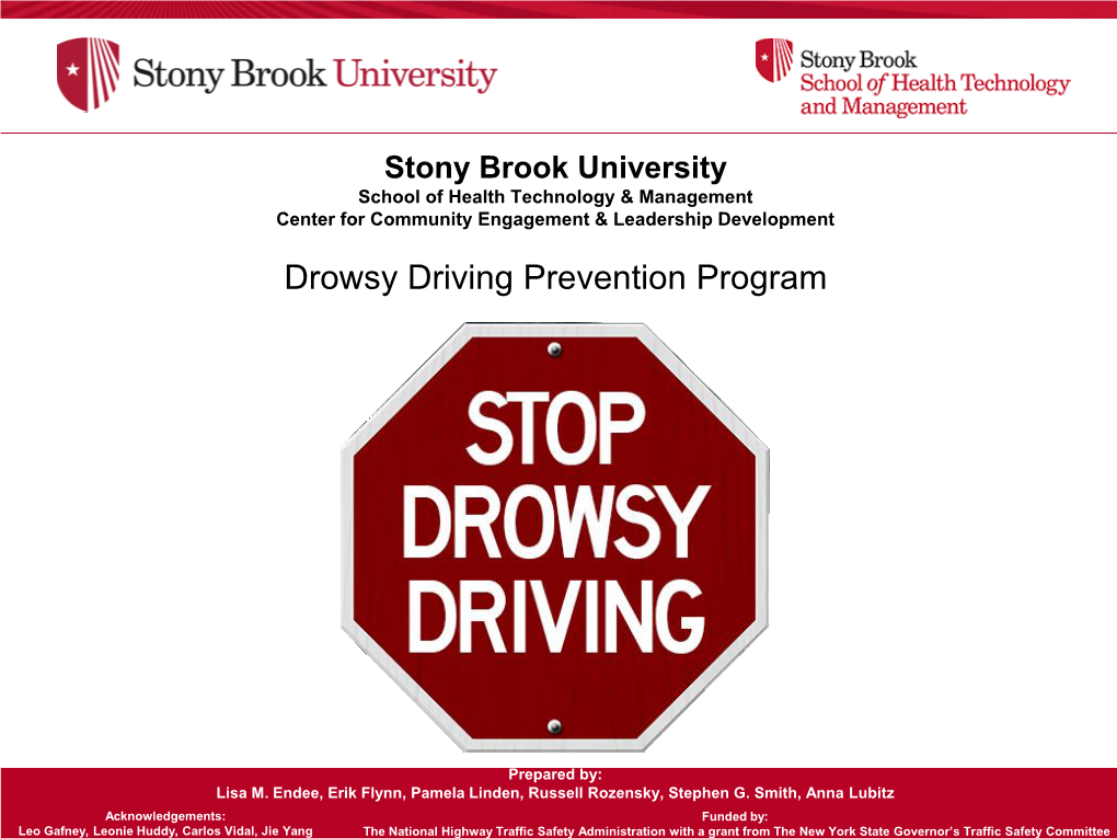 Drowsy Driving Prevention Program