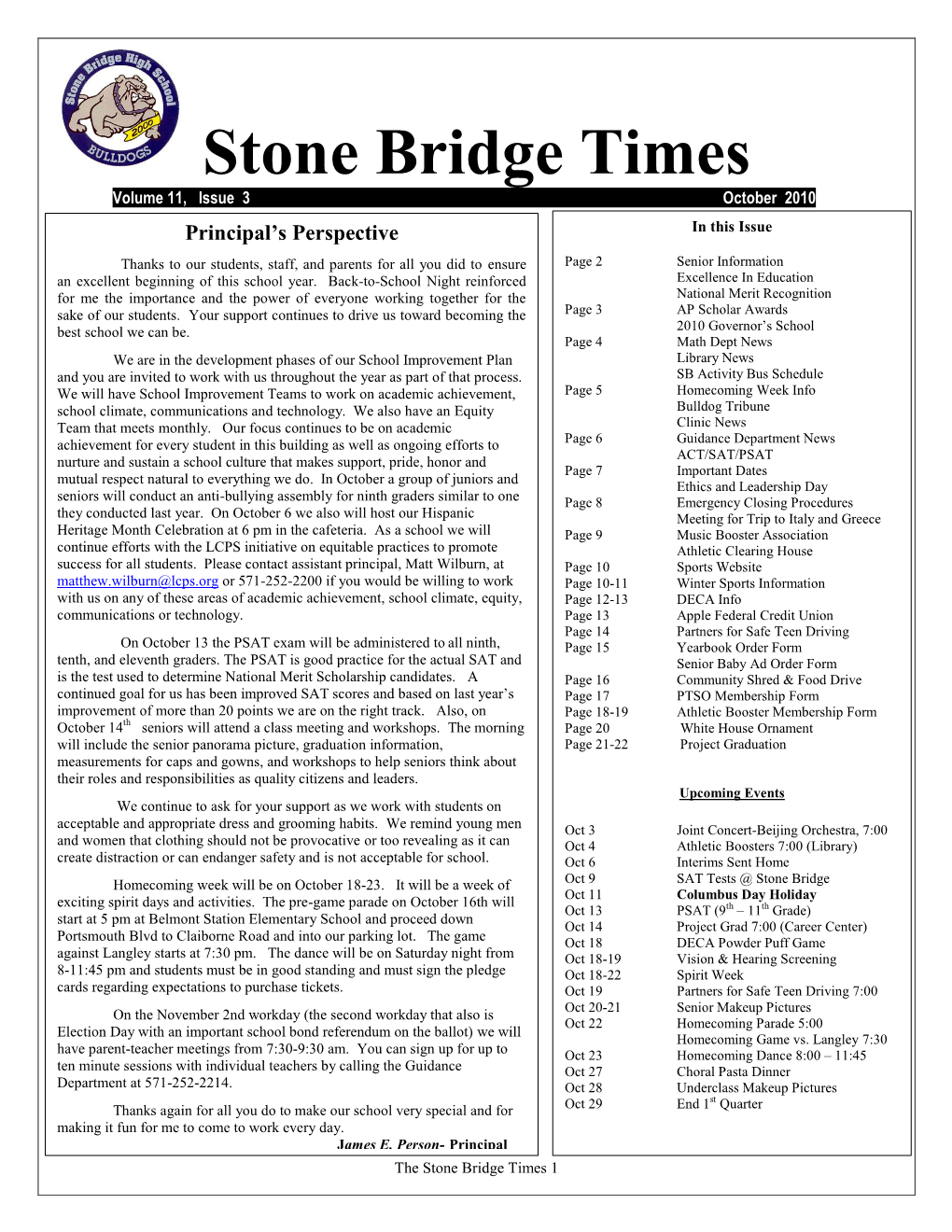 The Stone Bridge Times 1