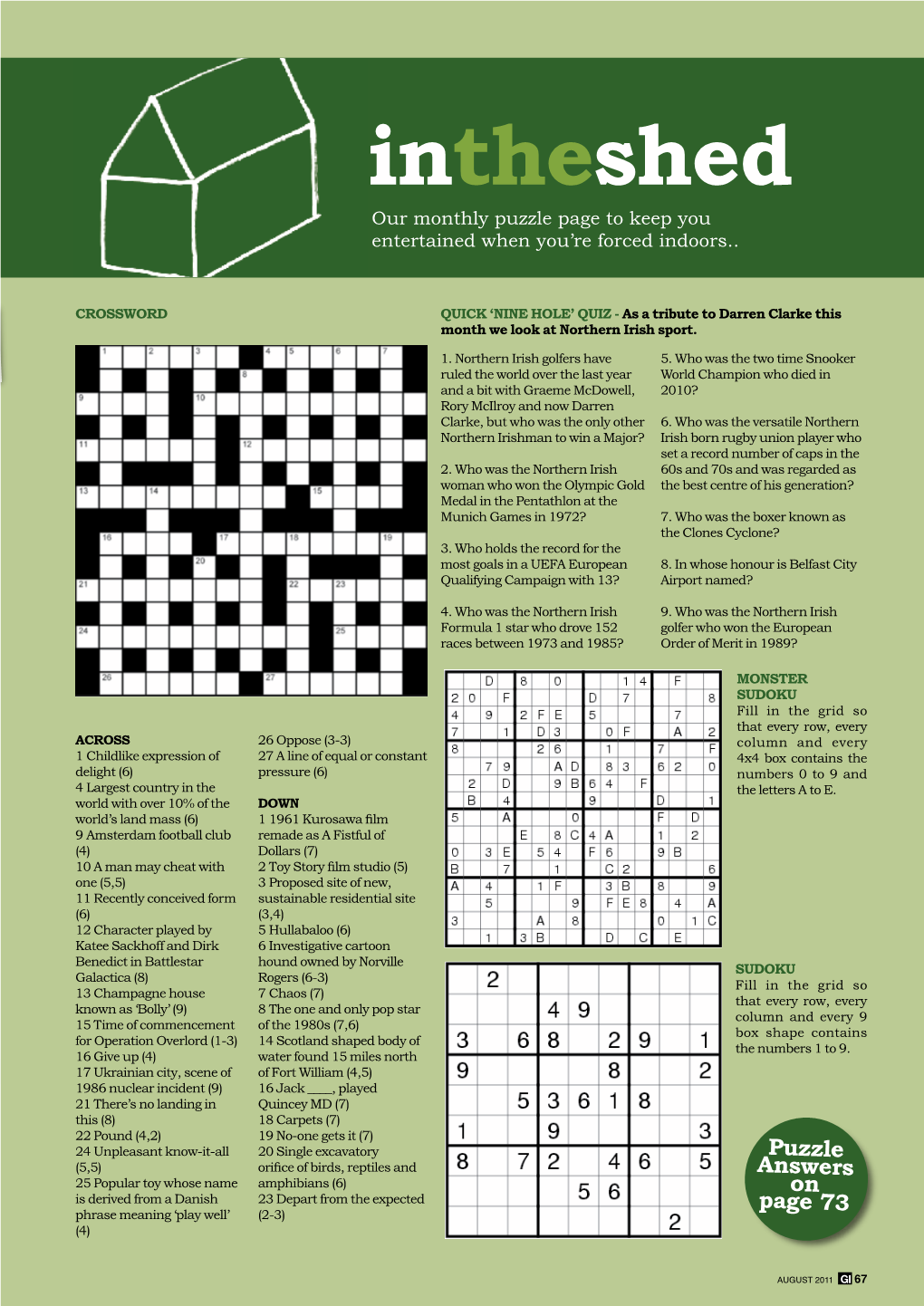 Intheshed Our Monthly Puzzle Page to Keep You Entertained When You’Re Forced Indoors