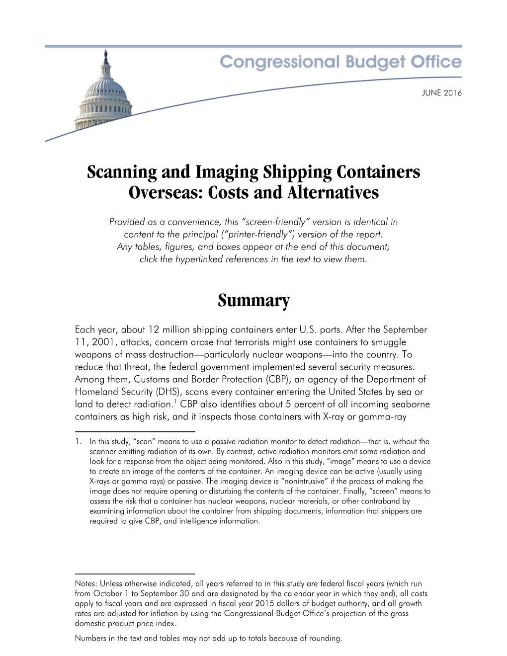 Scanning and Imaging Shipping Containers Overseas: Costs and Alternatives