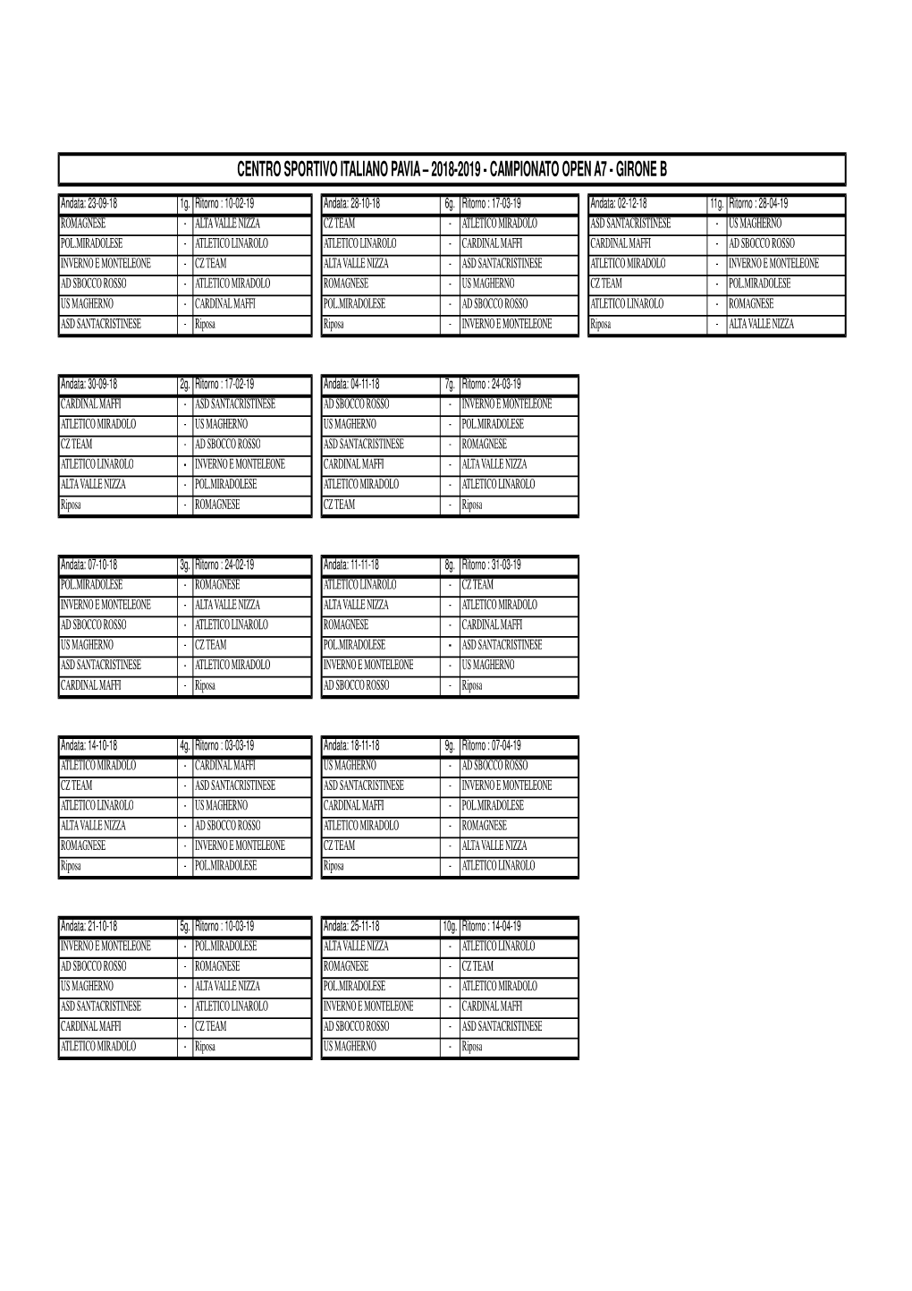 Open 7B 2018-2019 La Prima È La Terza