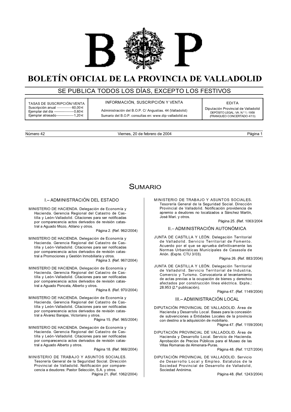 Boletín Oficial De La Provincia De Valladolid