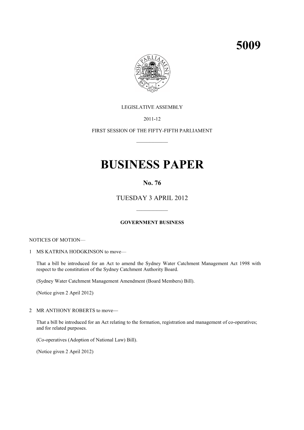 5009 Business Paper