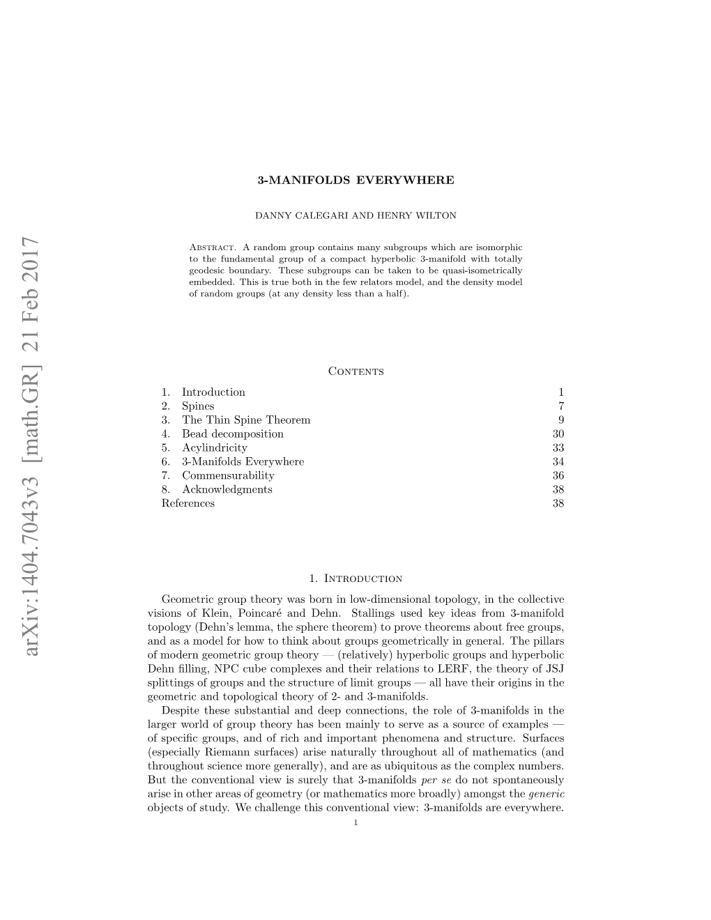 3-Manifolds Everywhere