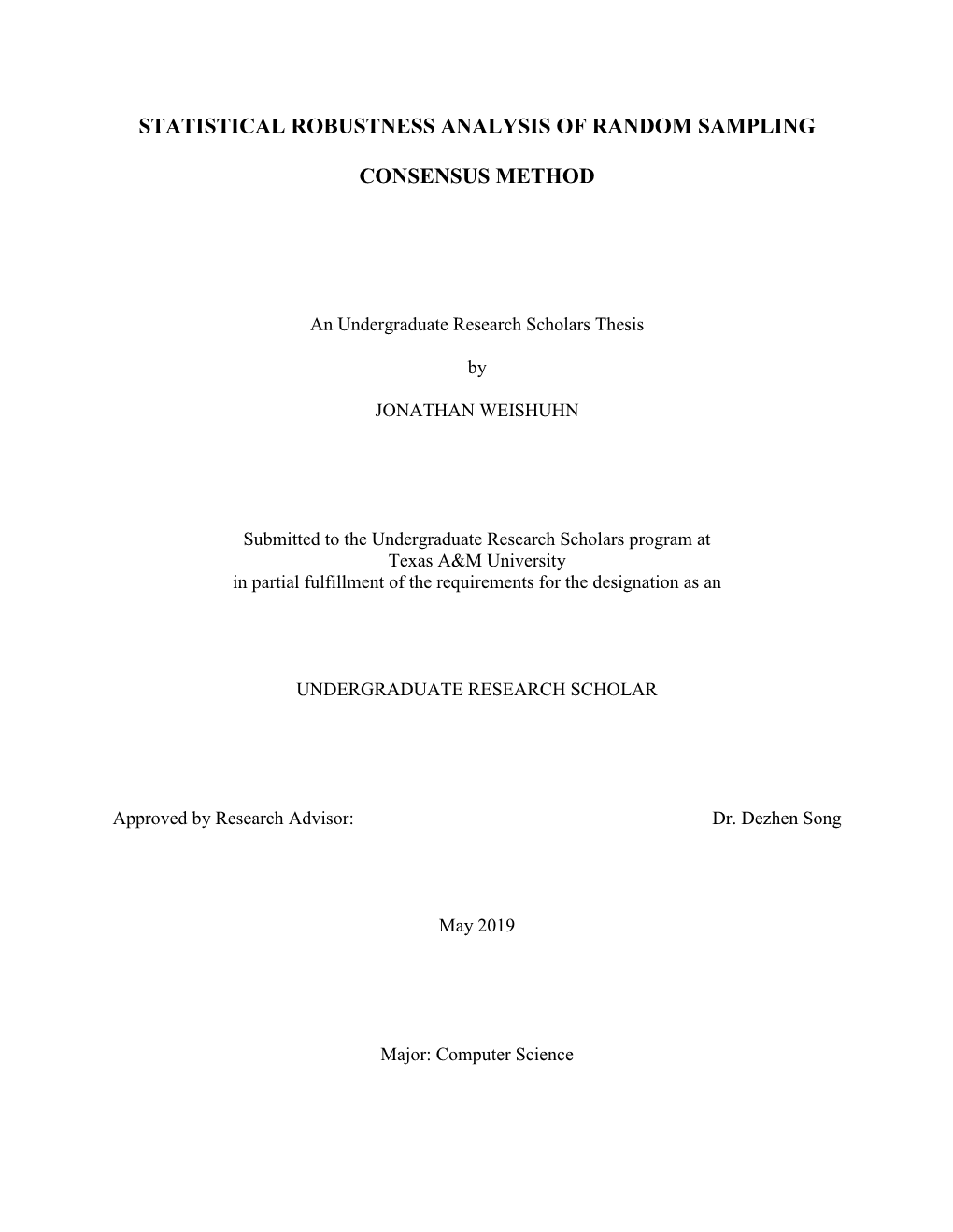 Statistical Robustness Analysis of Random Sampling