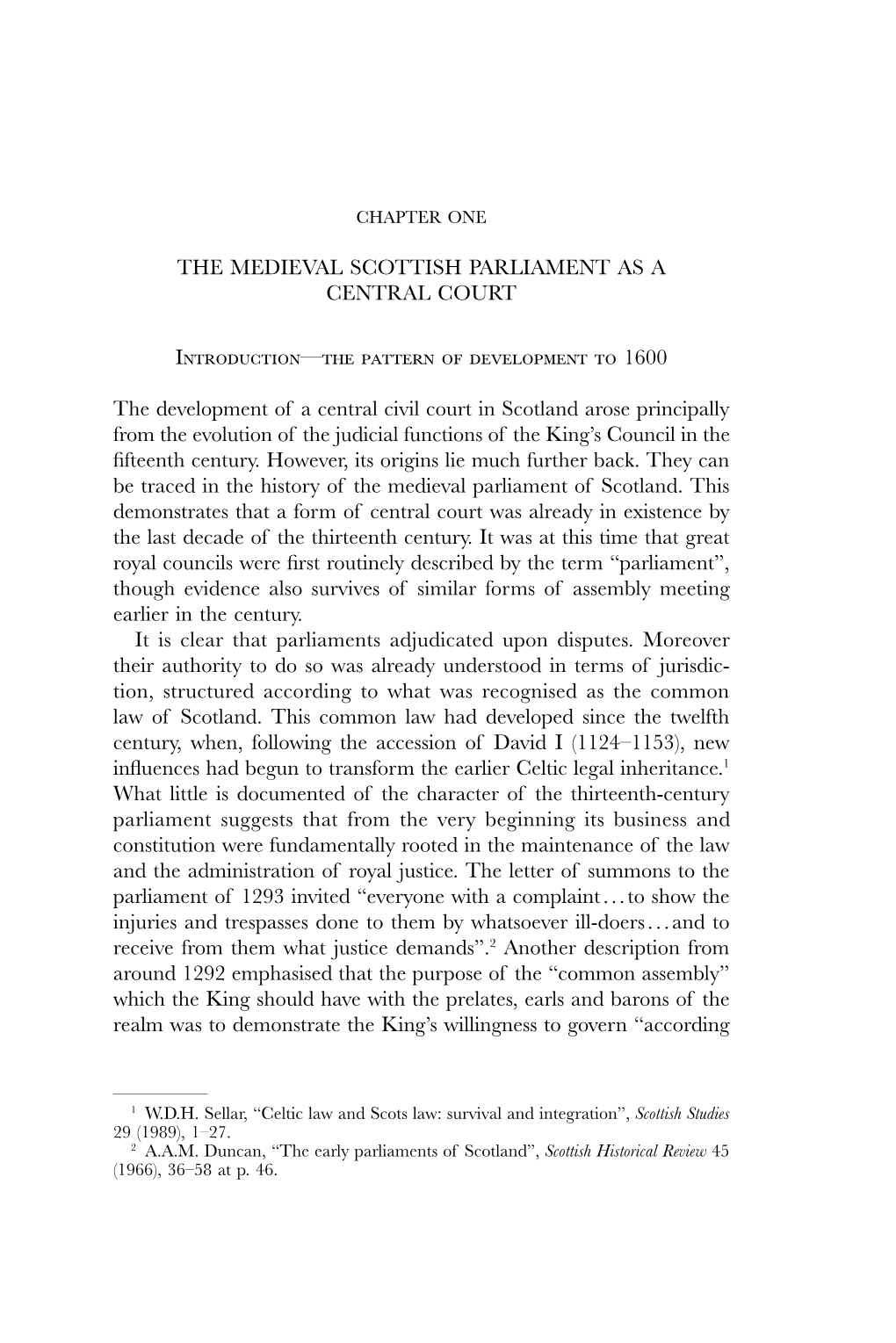 The Medieval Scottish Parliament As a Central Court