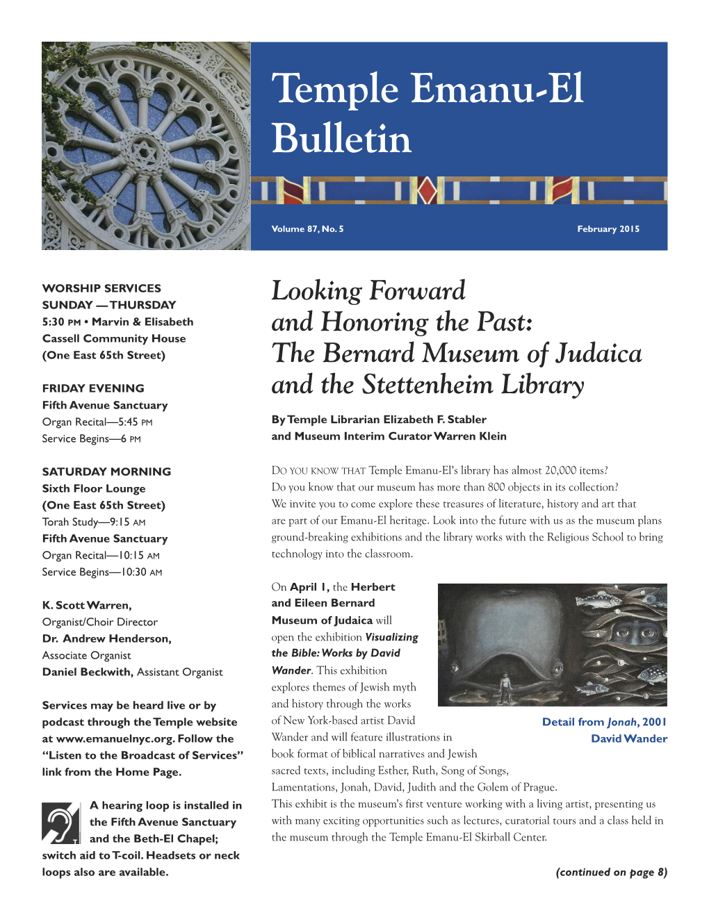 Temple Emanu-El Bulletin