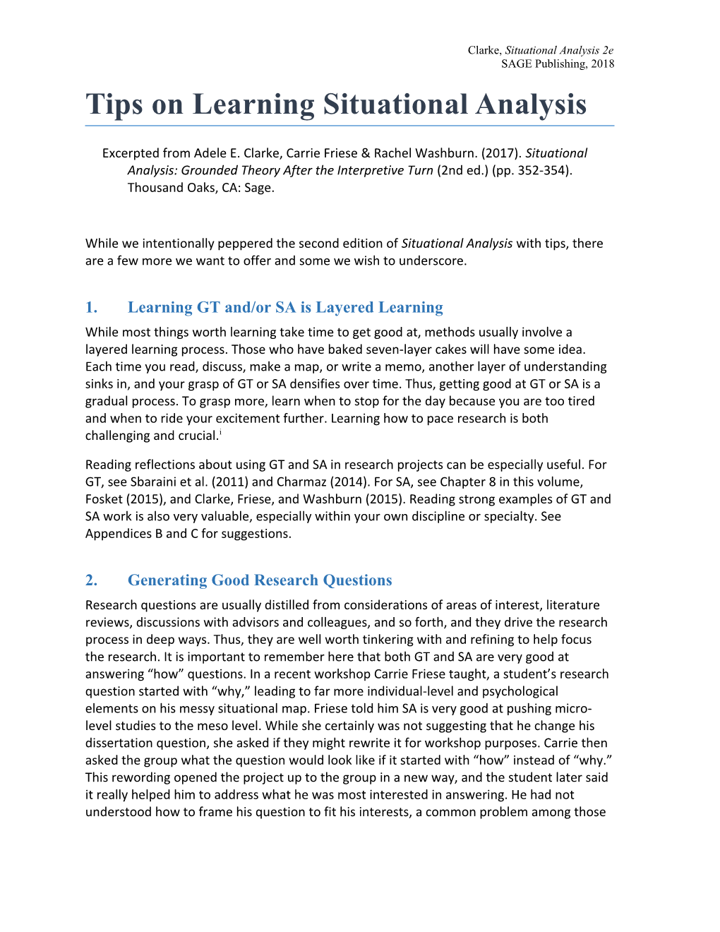 Clarke, Situational Analysis 2E