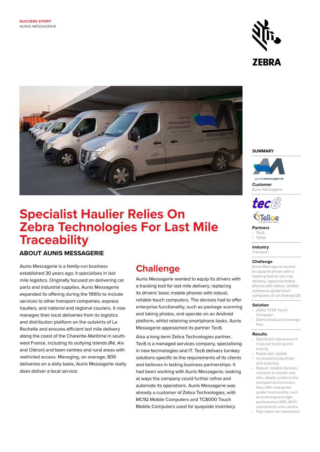 Specialist Haulier Relies on Zebra Technologies for the Last Mile