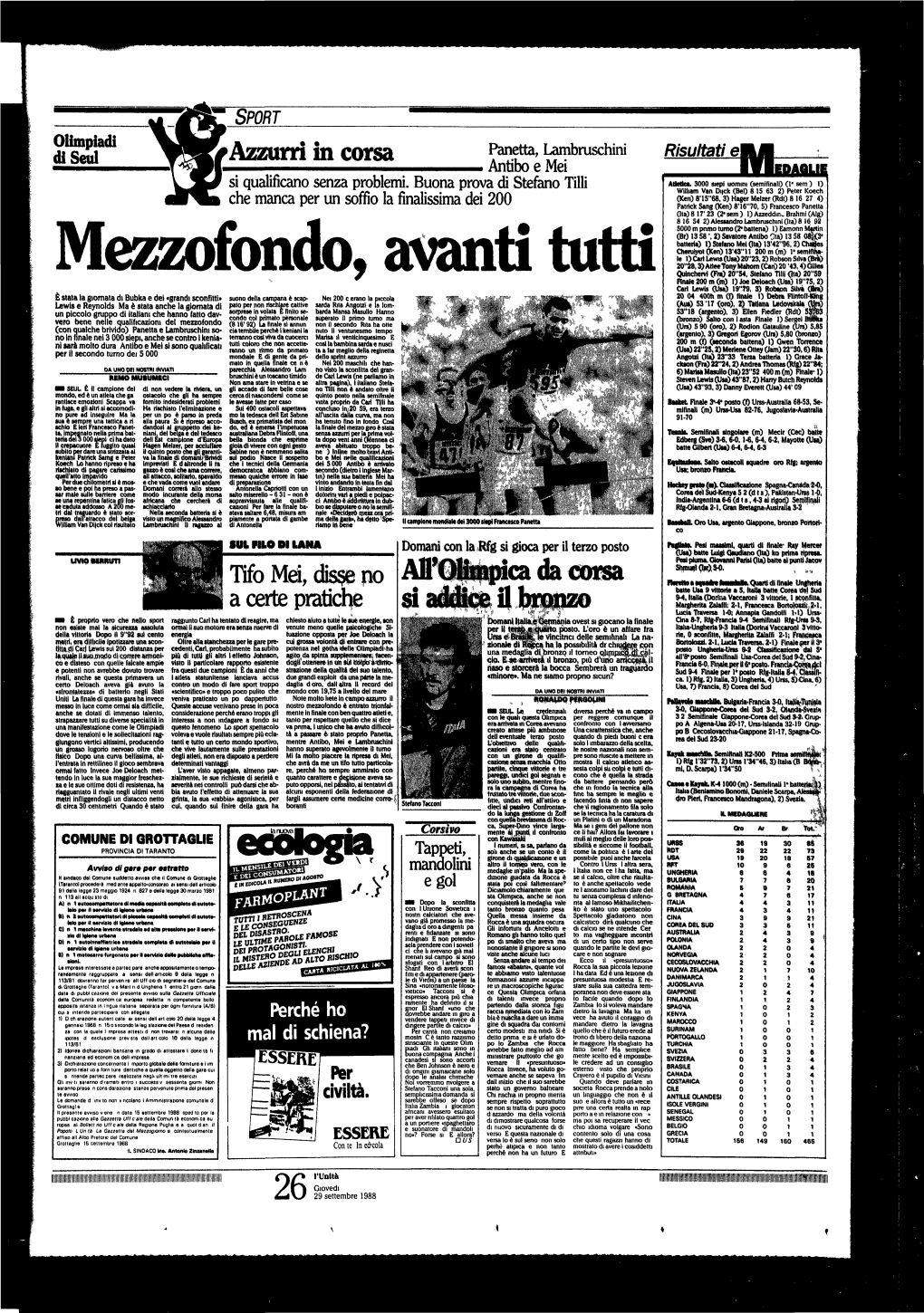 Mezzofondo, Avanti Tutti