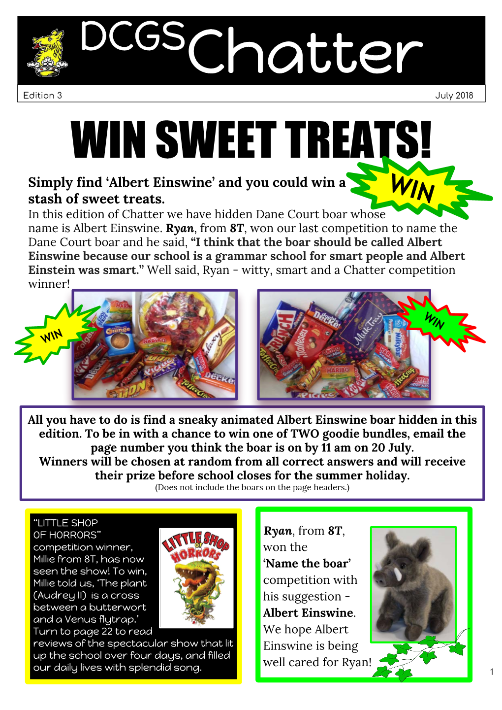 WIN SWEET TREATS! Simply Find ‘Albert Einswine’ and You Could Win a WIN Stash of Sweet Treats