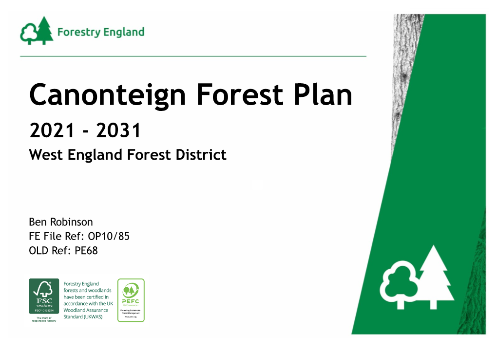 Canonteign Forest Plan 2021 - 2031 West England Forest District