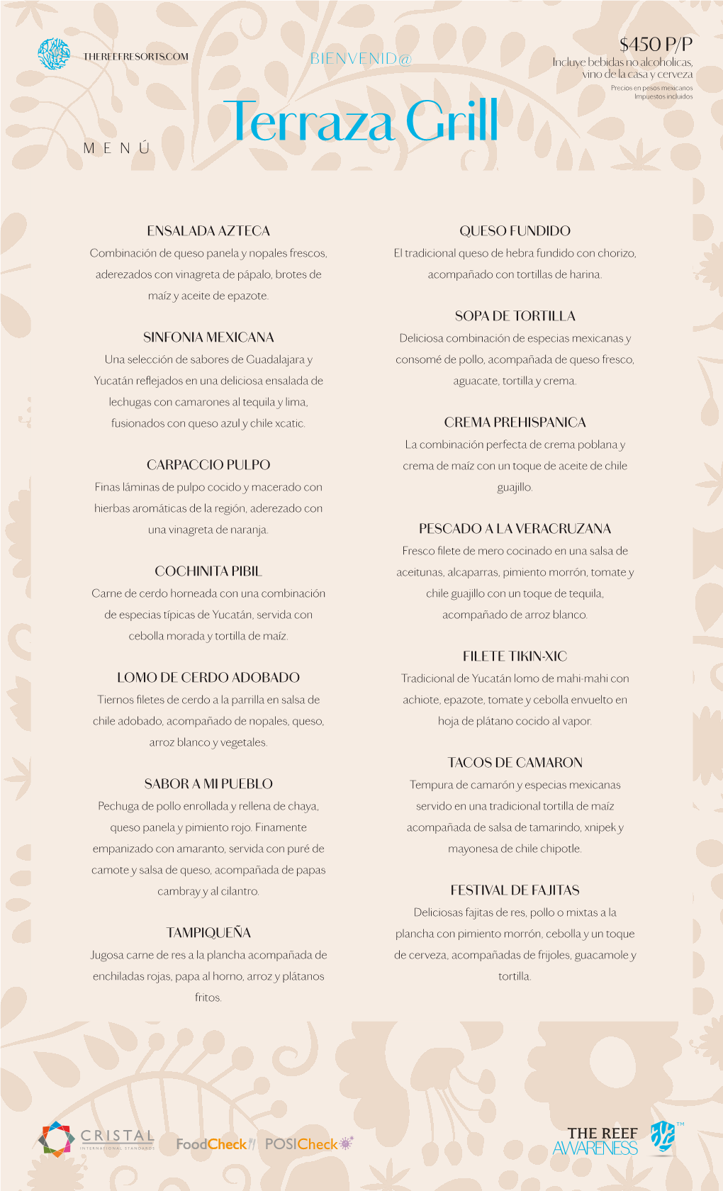 Terraza Grill Menu