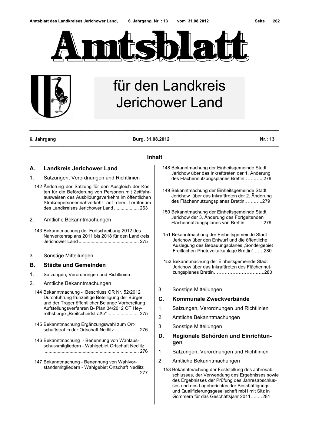 Für Den Landkreis Jerichower Land