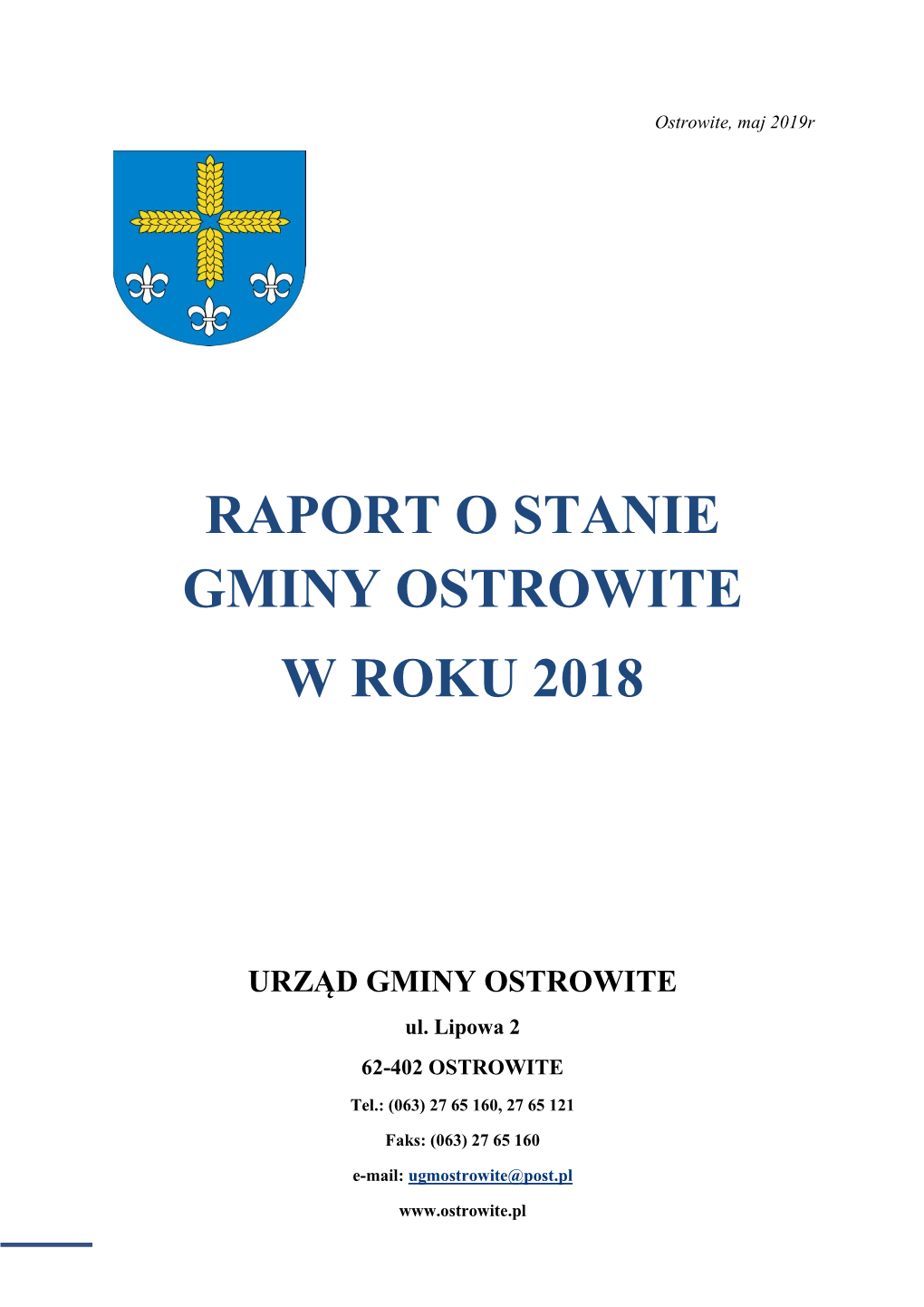 Raport O Stanie Gminy Ostrowite W Roku 2018