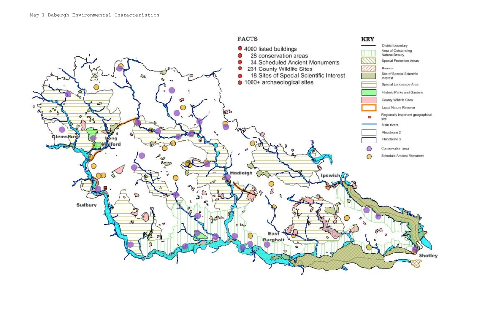 Map 1 Babergh Environmental Characteristics