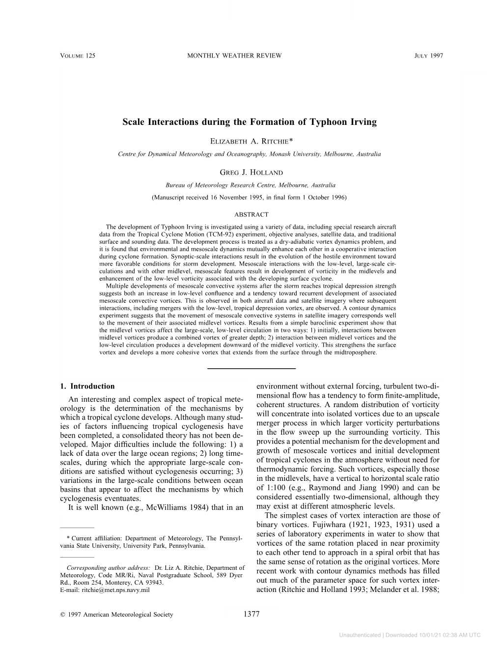 Scale Interactions During the Formation of Typhoon Irving