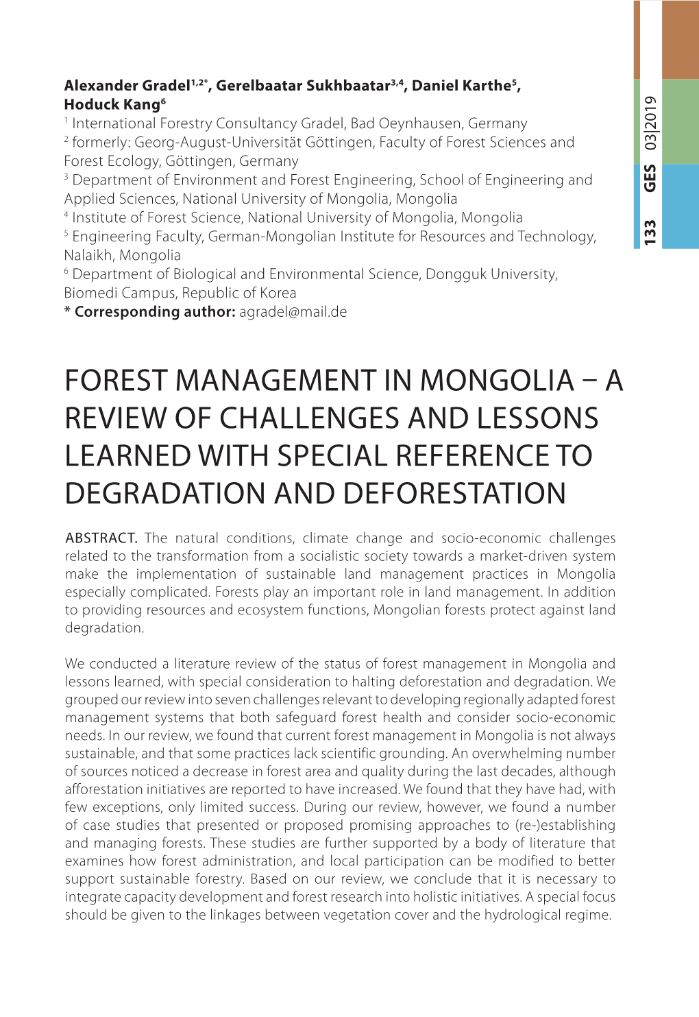 Forest Management in Mongolia