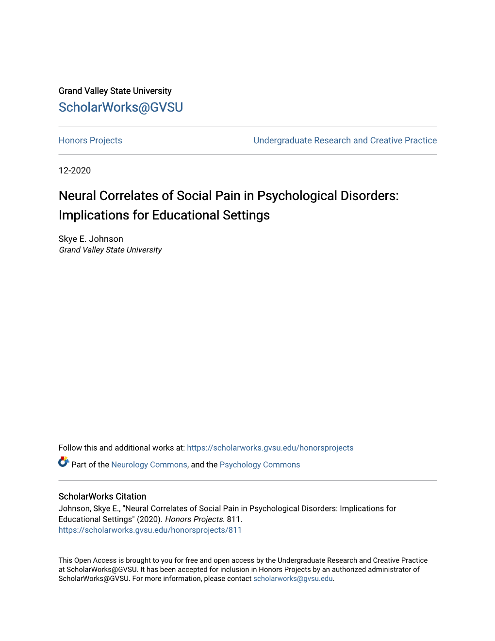 Neural Correlates of Social Pain in Psychological Disorders: Implications for Educational Settings