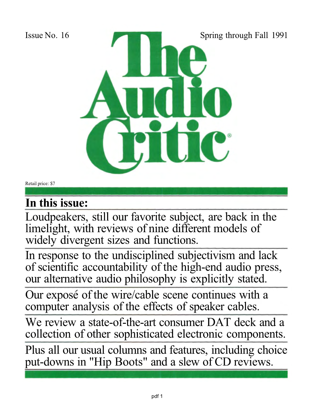 The Audio Critic 16 R.Pdf