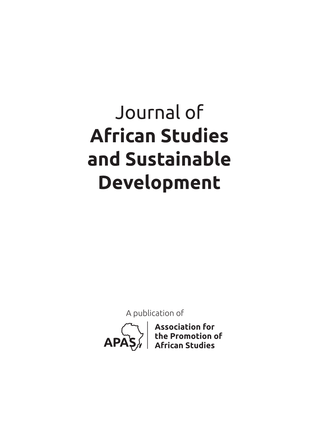 Journal of African Studies and Sustainable Development