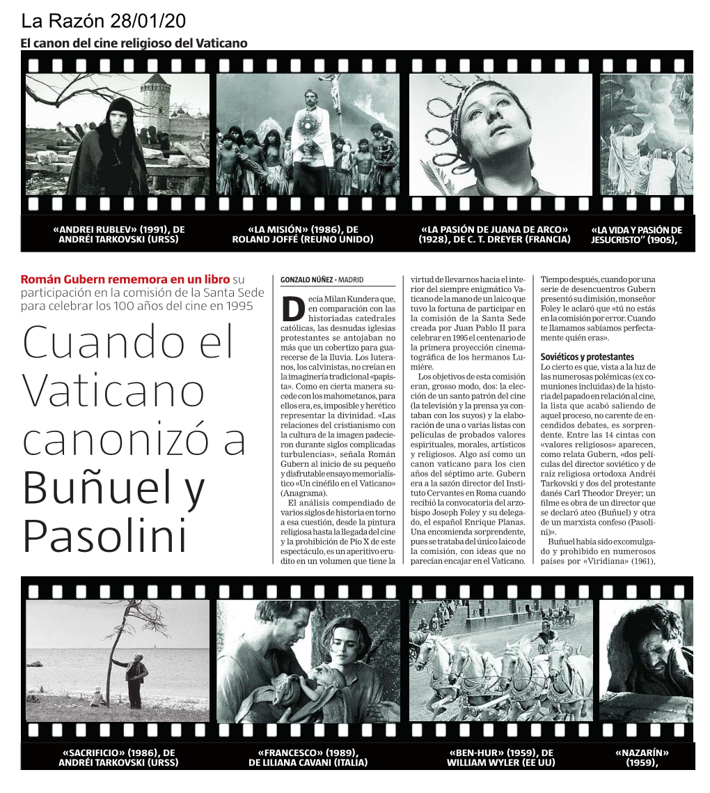 Cuando El Vaticano Canonizó a Buñuel Y Pasolini