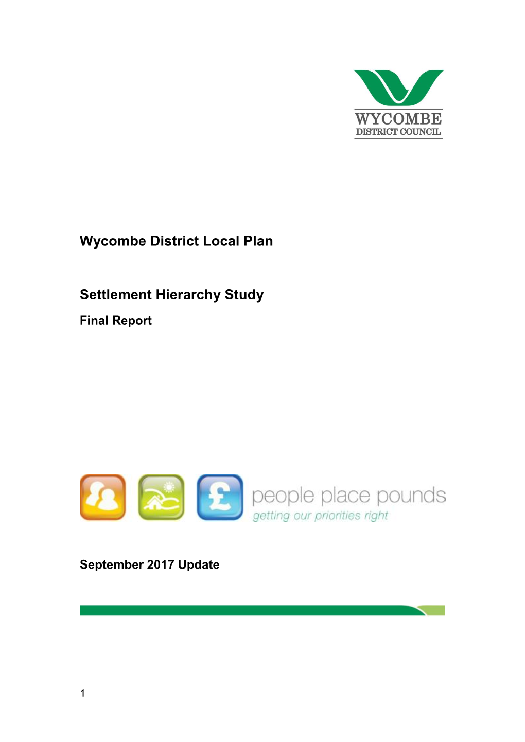 Wycombe District Local Plan Settlement Hierarchy Study