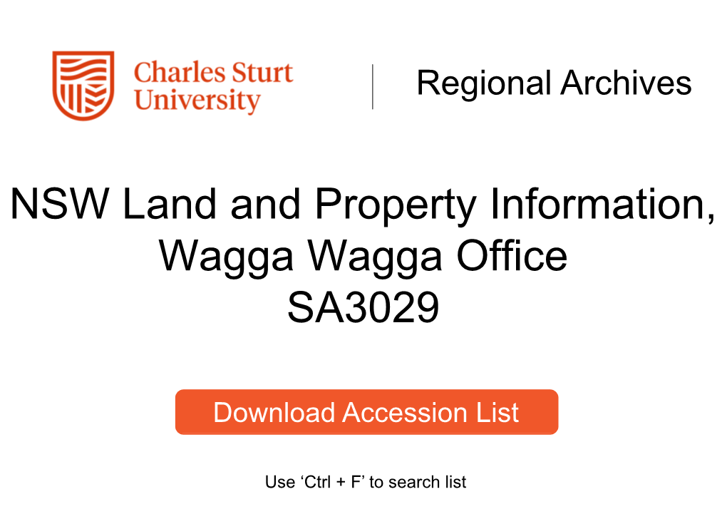 NSW Land and Property Information, Wagga Wagga Office SA3029