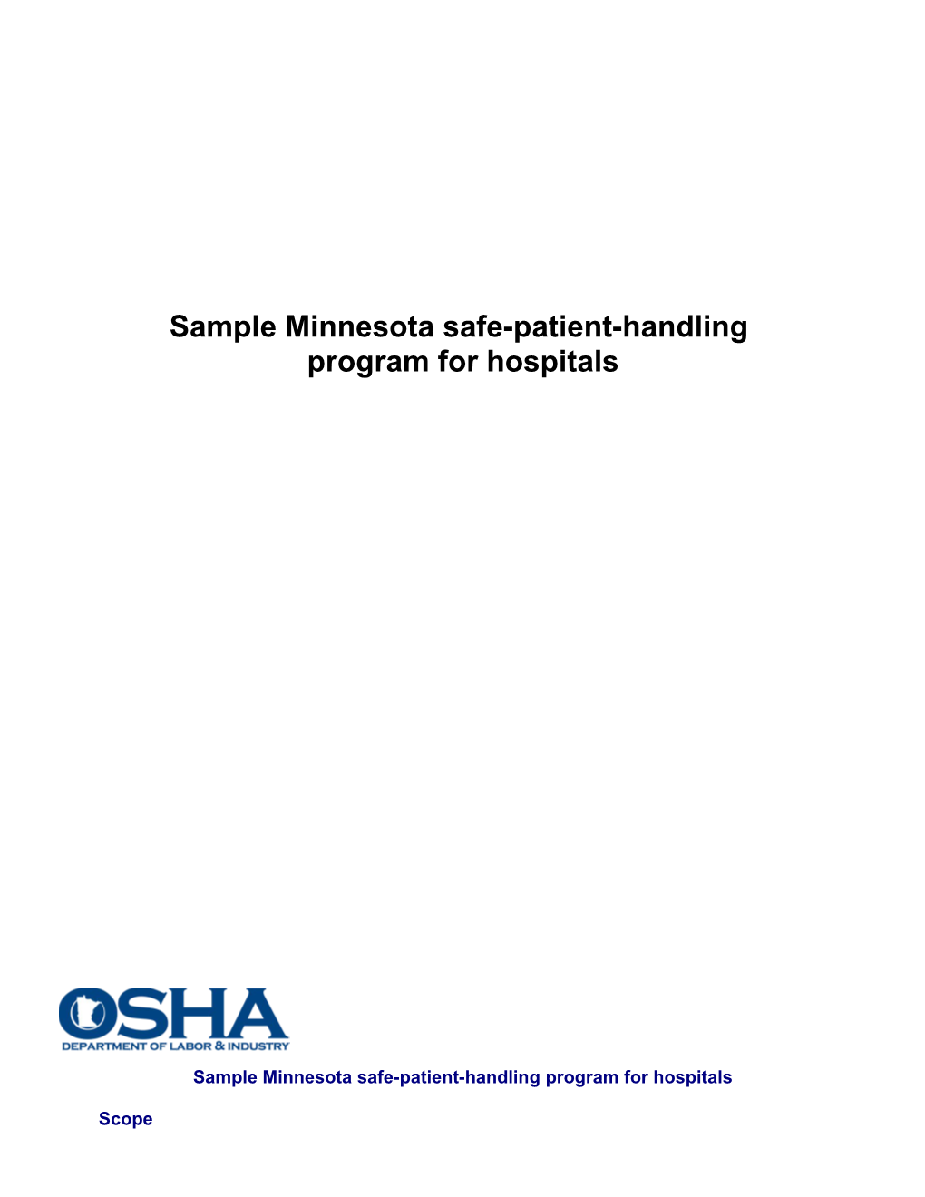 Sample Minnesota Safe-Patient-Handling Program for Hospitals