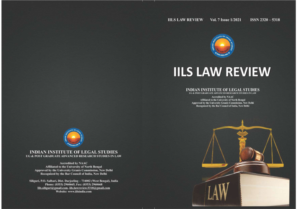 IILS LAW REVIEW Vol. 7 Issue 1/2021 ISSN 2320 – 5318