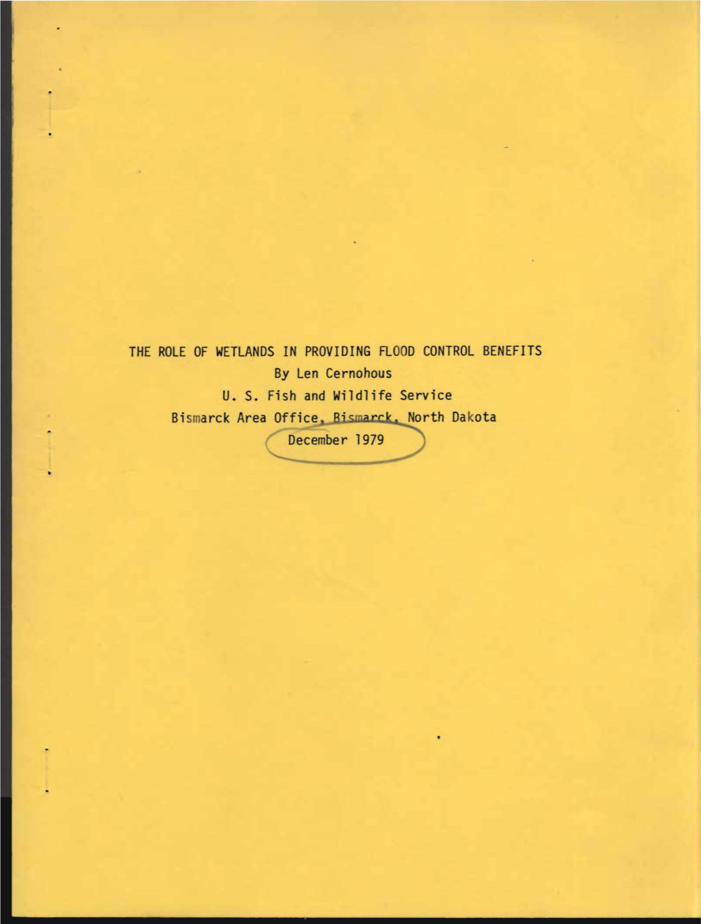 The Role of Wetlands in Providing Flood Control