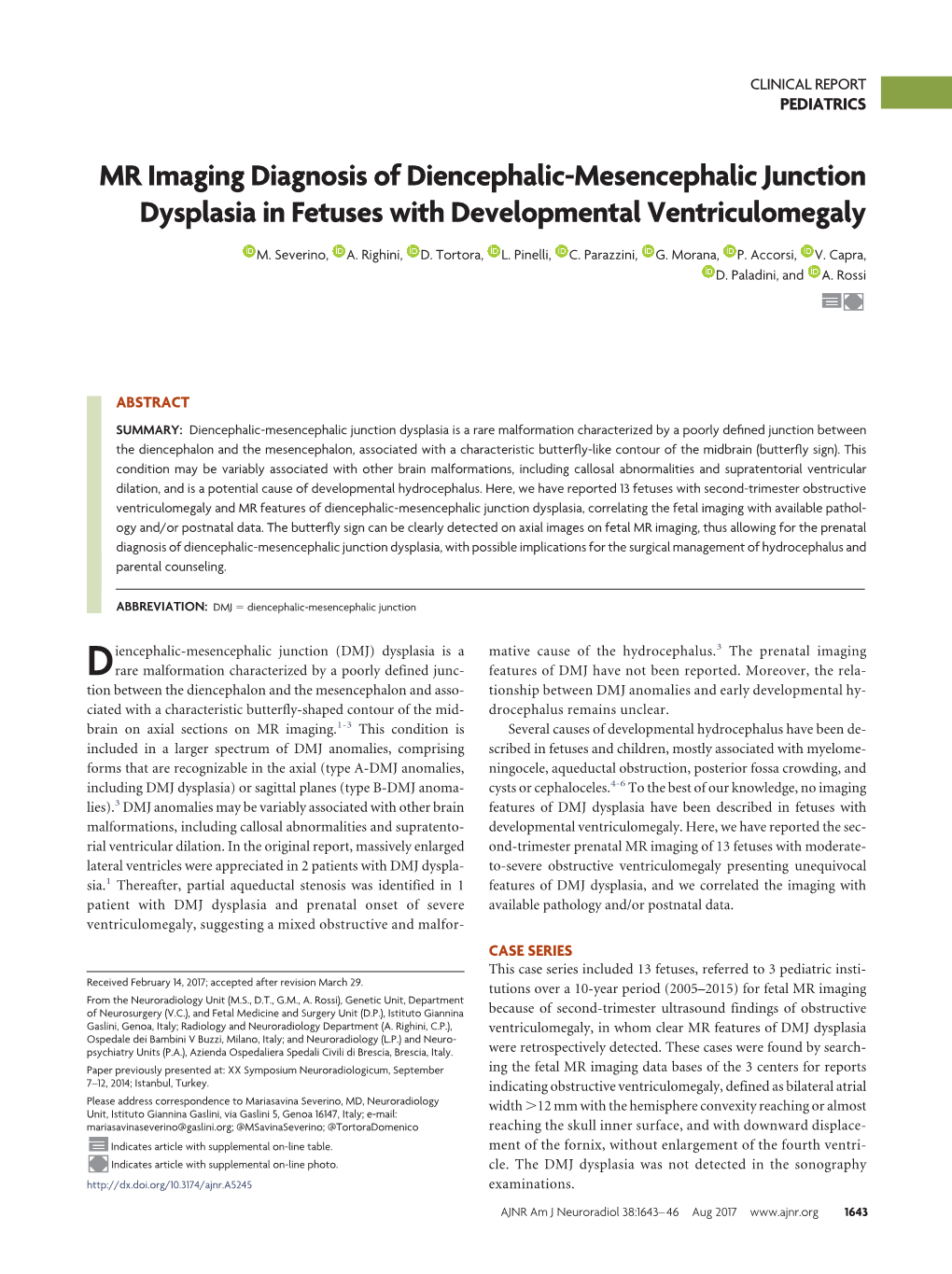 MR Imaging Diagnosis of Diencephalic-Mesencephalic Junction Dysplasia in Fetuses with Developmental Ventriculomegaly