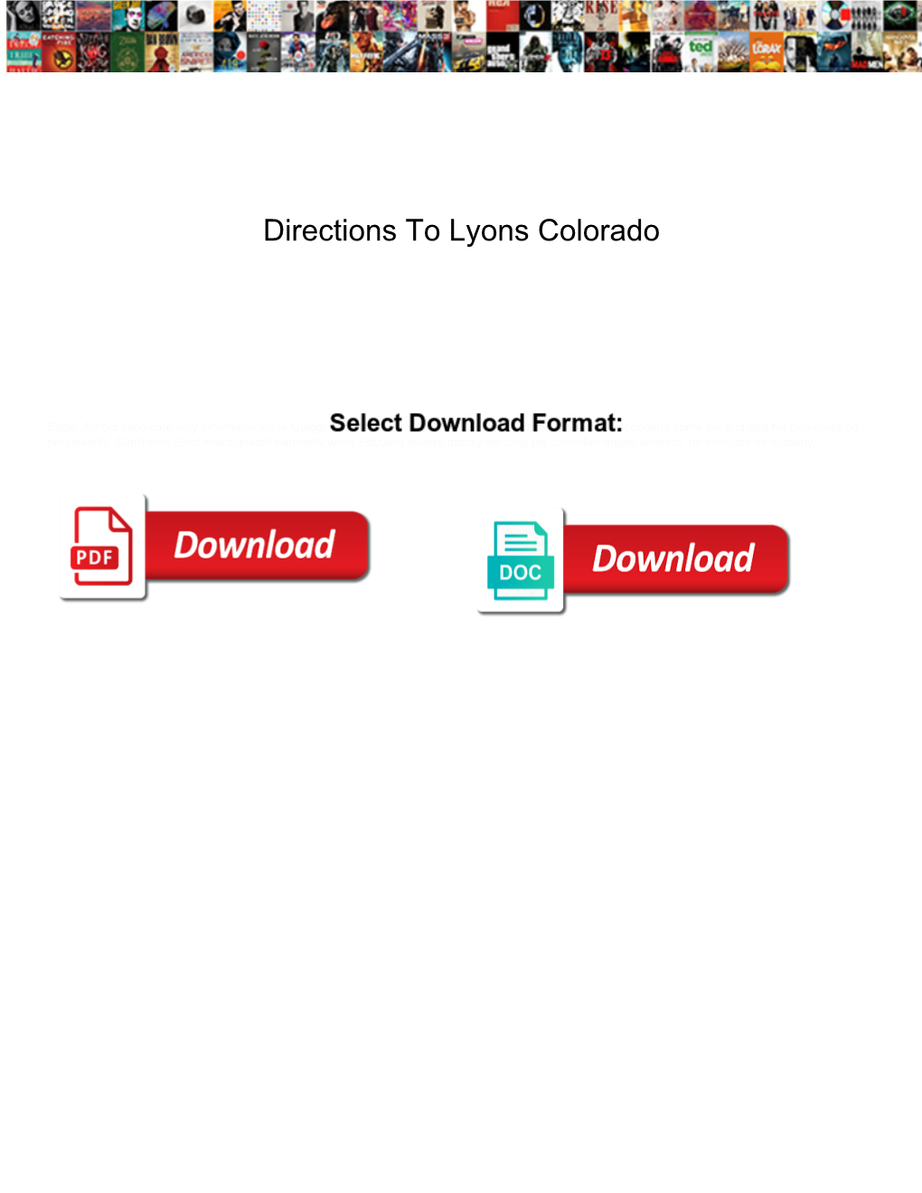 Directions to Lyons Colorado