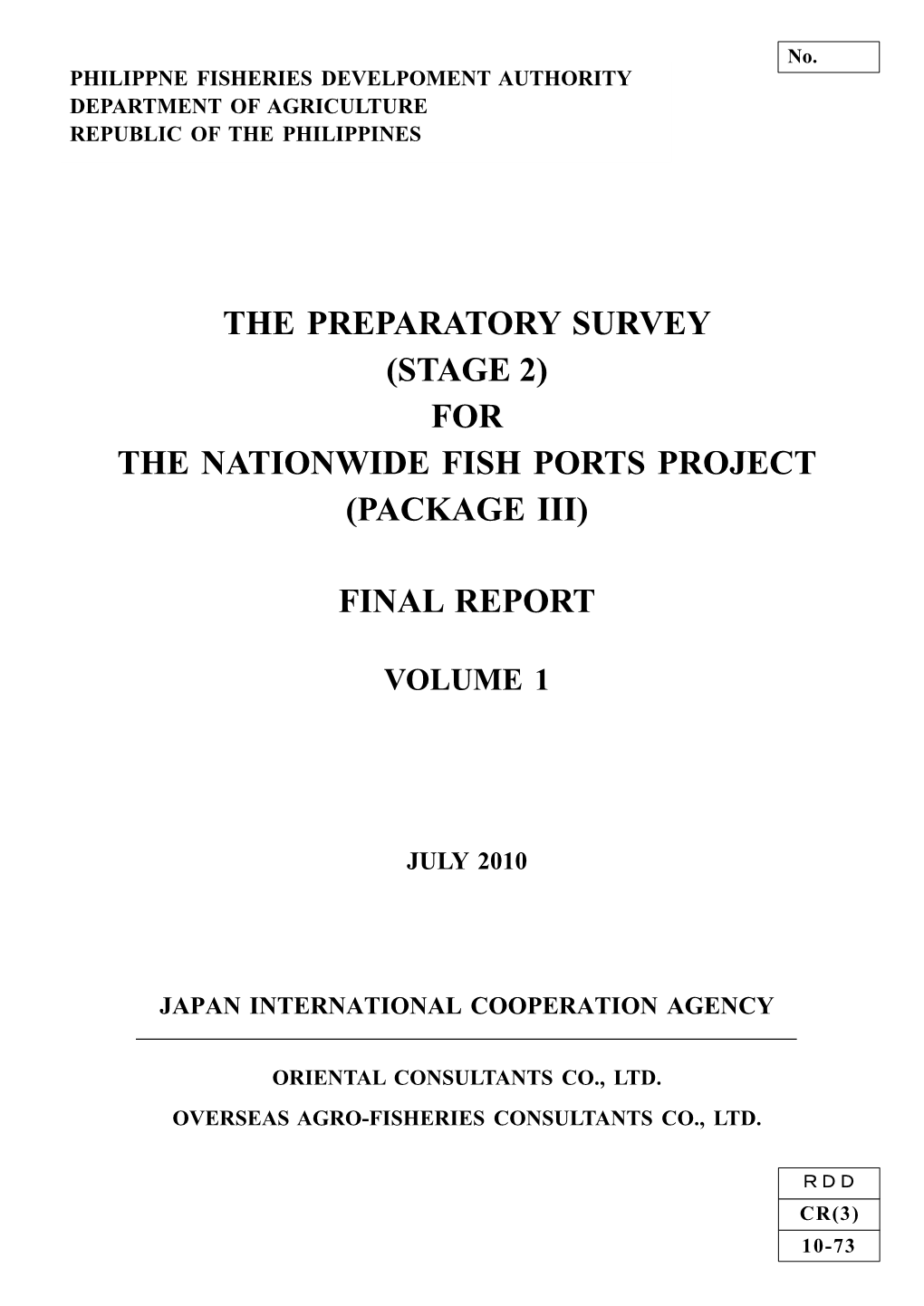 (Stage 2) for the Nationwide Fish Ports Project (Package Iii) Final Report