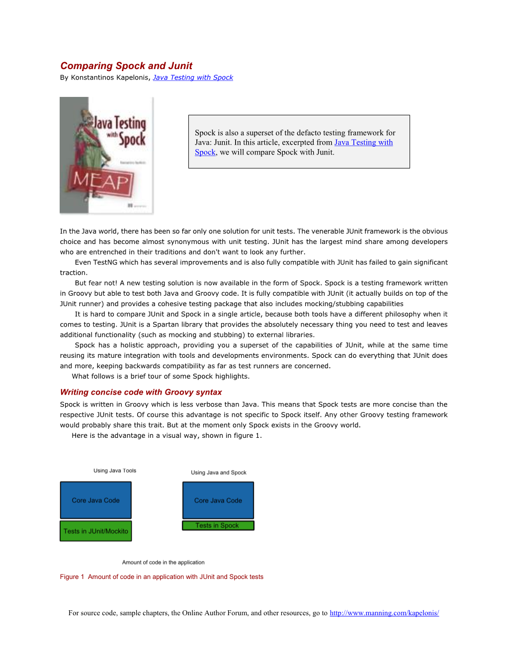 Comparing Spock and Junit by Konstantinos Kapelonis, Java Testing with Spock