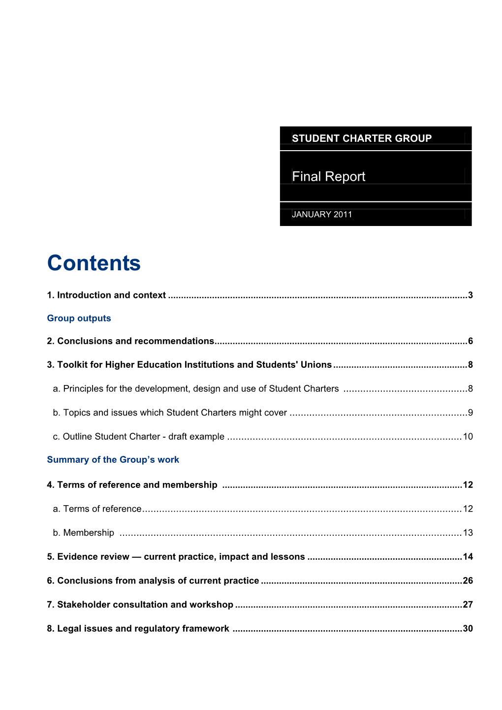 Student Charter Group: Final Report