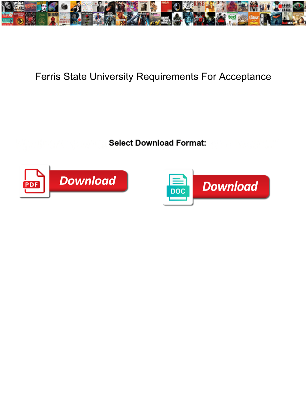 Ferris State University Requirements for Acceptance