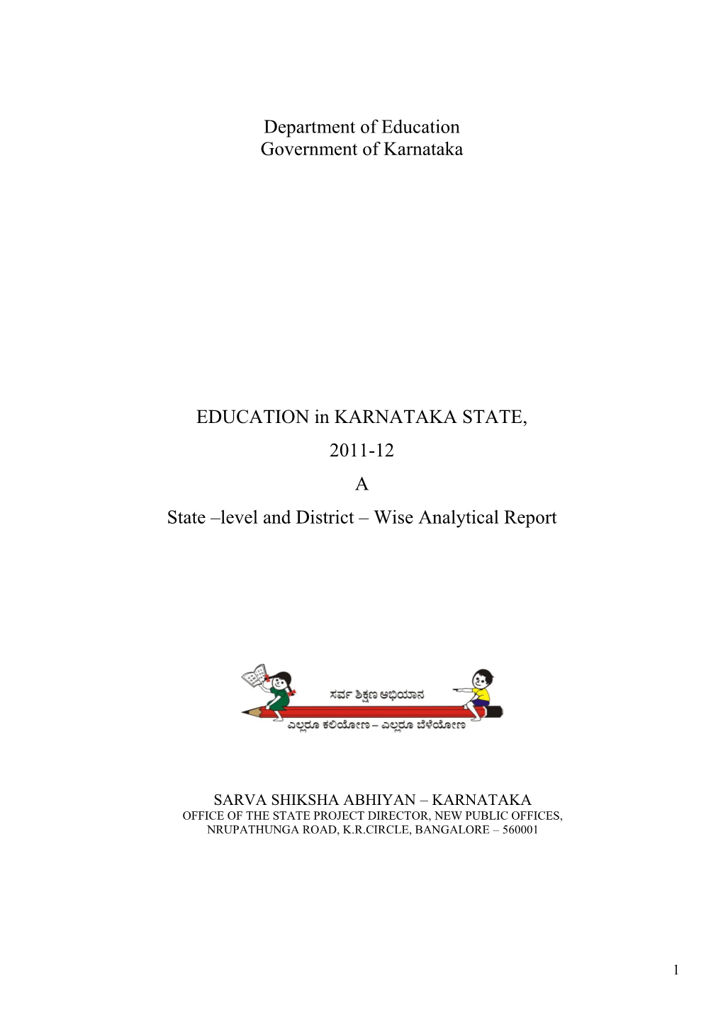 Department of Education Government of Karnataka EDUCATION In