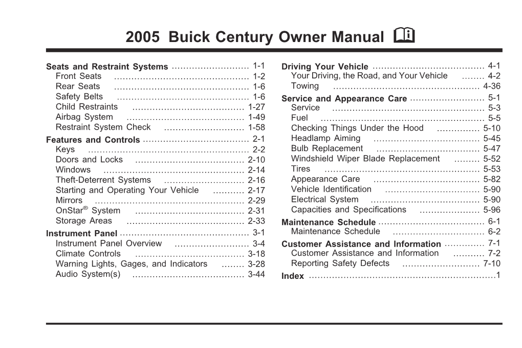 2005 Buick Century Owner Manual M