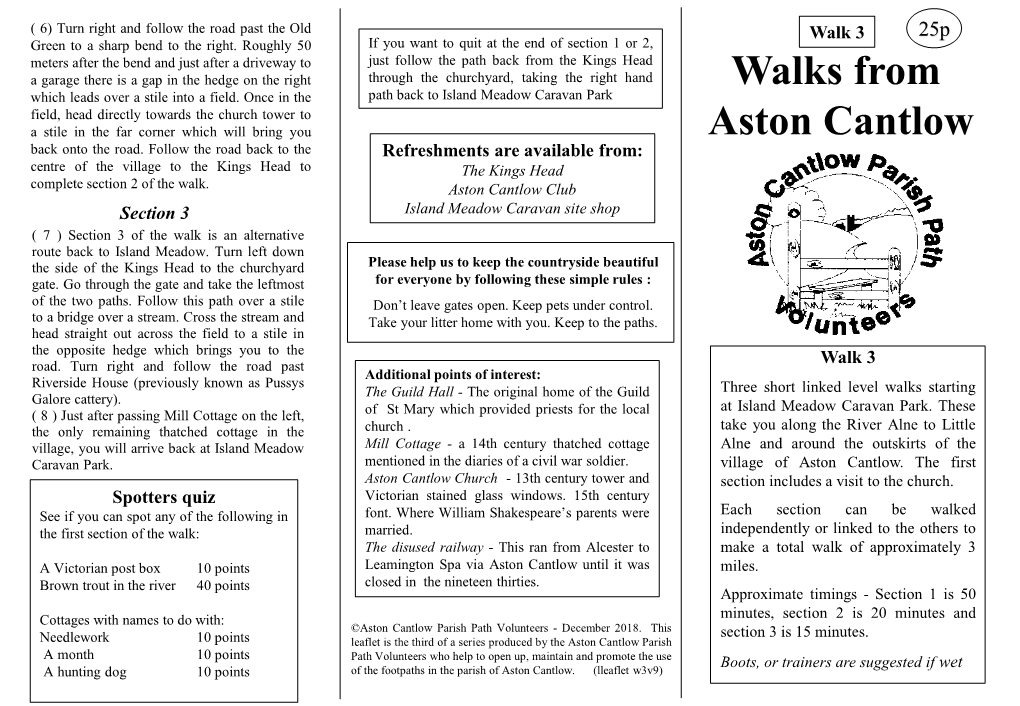 Aston Cantlow Walks Leaflet 3
