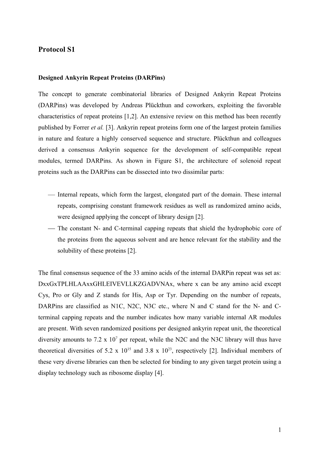 Designed Ankyrin Repeat Proteins (Darpins)