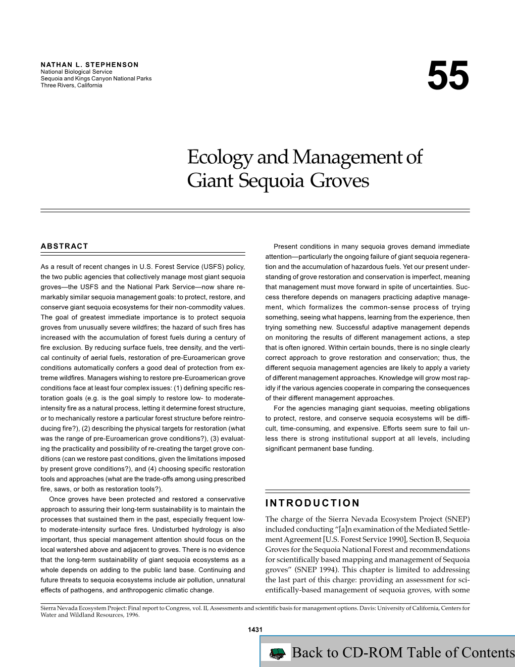 Ecology and Management of Giant Sequoia Groves