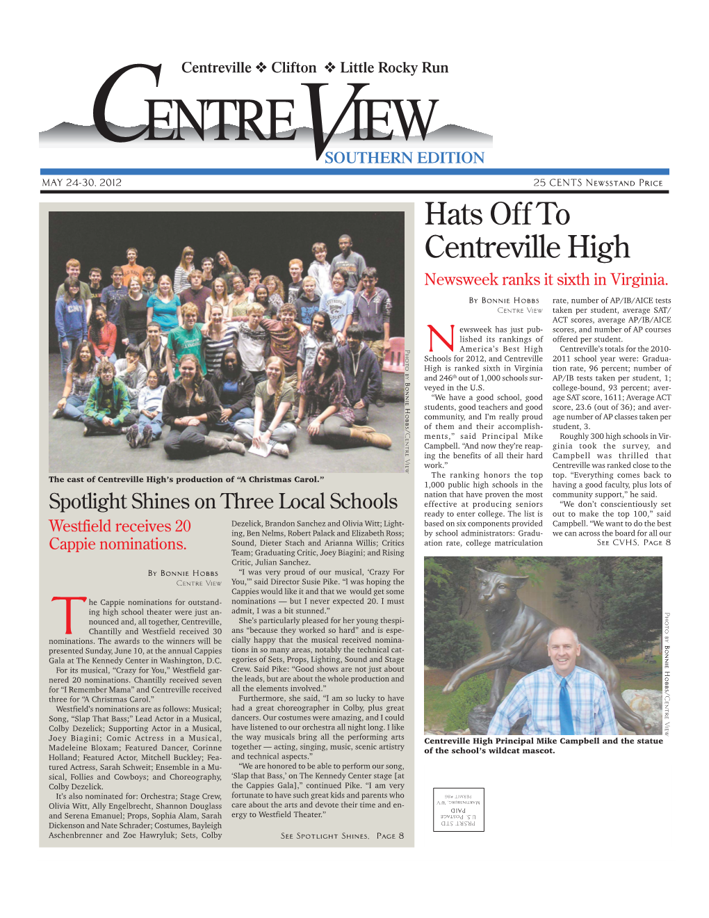 Hats Off to Centreville High Newsweek Ranks It Sixth in Virginia