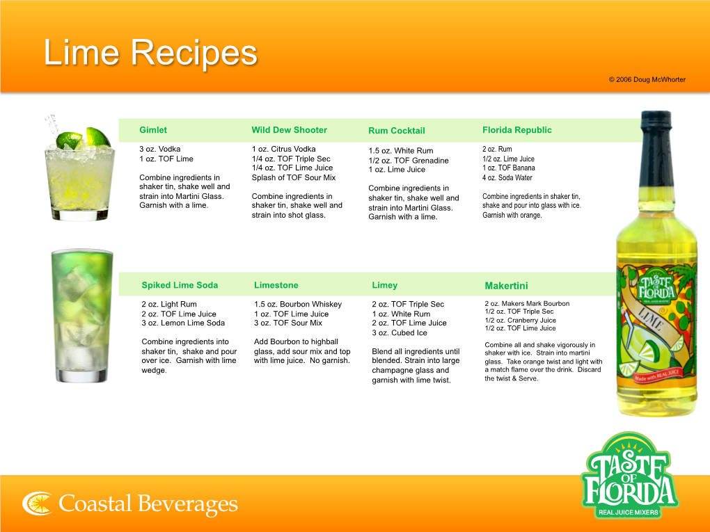 Lime Recipes © 2006 Doug Mcwhorter