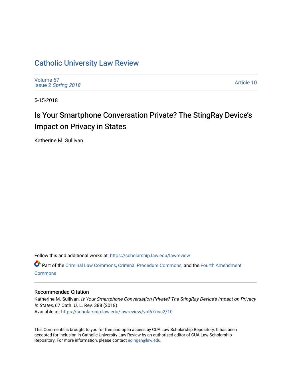 Is Your Smartphone Conversation Private? the Stingray Device's