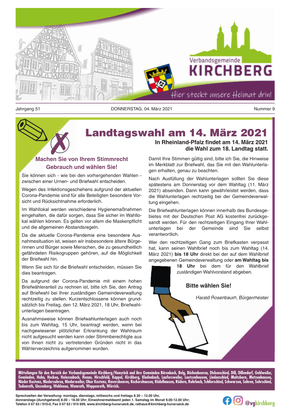 Landtagswahl Am 14. März 2021 in Rheinland-Pfalz Findet Am 14