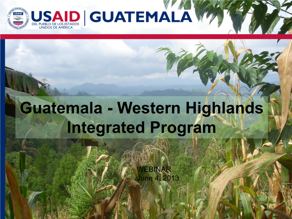 Guatemala Western Highlands Integrated
