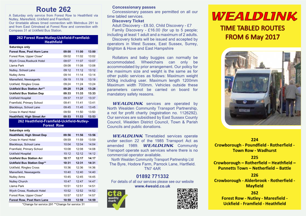 Here There Is No Town Row - Wadhurst Uckfield Hospital 10:12 12:12 14:12 Commercial Operator Available