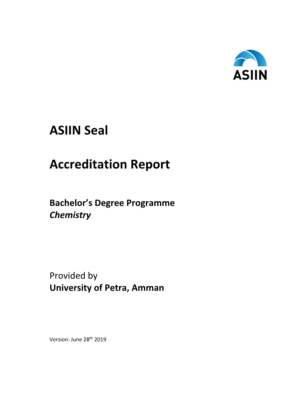 ASIIN Seal Accreditation Report