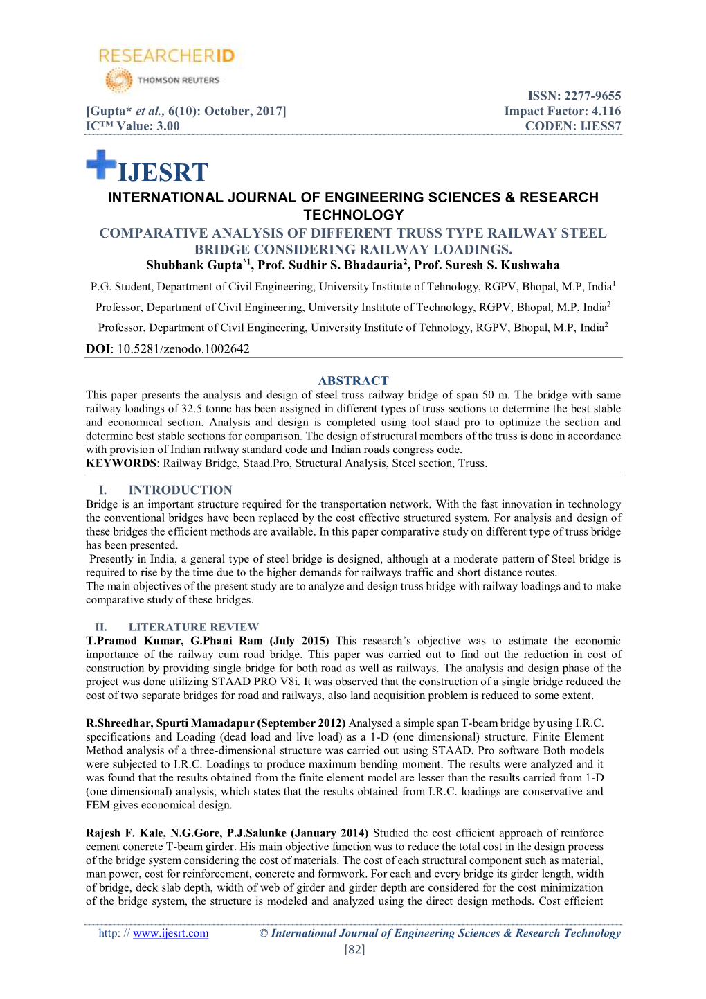 Comparative Analysis of Different Truss Type Railway Steel Bridge Considering Railway Loadings